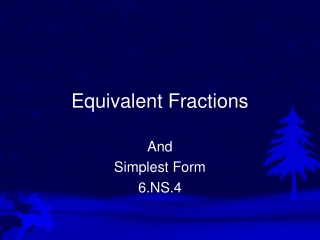 Equivalent Fractions