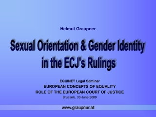 EQUINET Legal Seminar EUROPEAN CONCEPTS OF EQUALITY ROLE OF THE EUROPEAN COURT OF JUSTICE