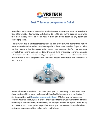 Best IT Solution in Dubai - IT Services Companies in Dubai