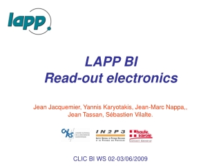 LAPP BI Read-out electronics