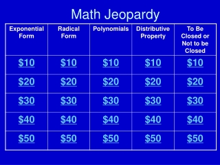 Math Jeopardy