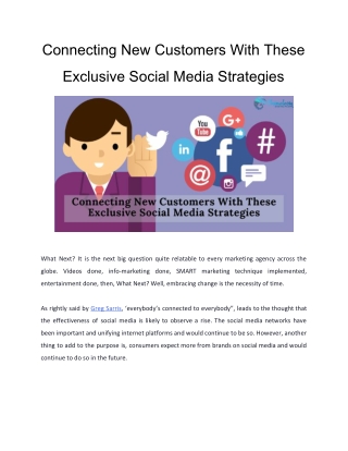 Connecting New Customers With These Exclusive Social Media Strategies