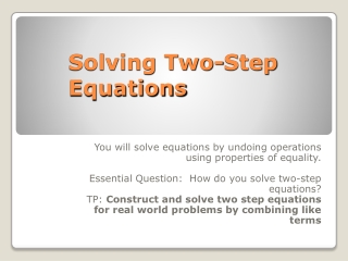 Solving Two-Step Equations