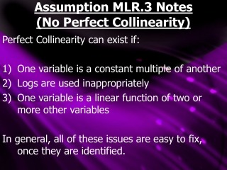 Assumption MLR.3 Notes (No Perfect Collinearity)