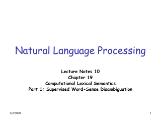 Natural Language Processing