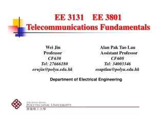 EE 3131    EE 3801 Telecommunications Fundamentals