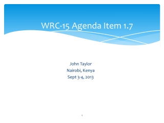 WRC-15 Agenda Item 1.7