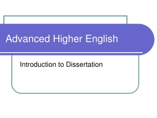 Advanced Higher English