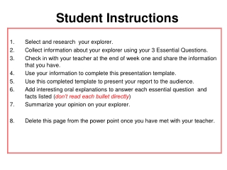 Student Instructions