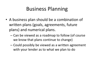 Business Planning