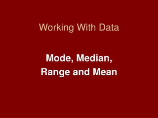 Working With Data