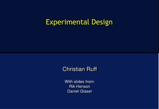 Experimental Design