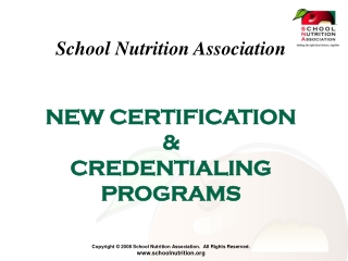 NEW CERTIFICATION  &amp;  CREDENTIALING PROGRAMS