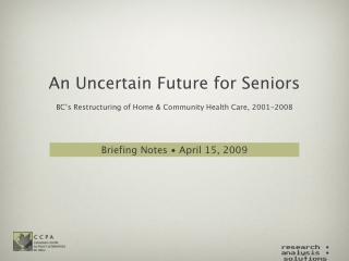 An Uncertain Future for Seniors