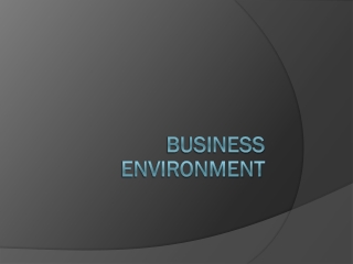 Business Environment