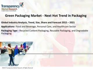 Green Packaging Market to exhibit a 6.20% CAGR till 2021 - Report by TMR