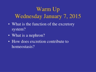 Warm Up Wednesday January 7, 2015