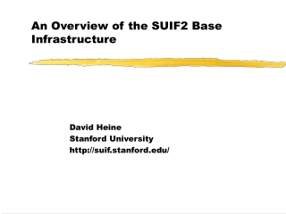 An Overview of the SUIF2 Base Infrastructure