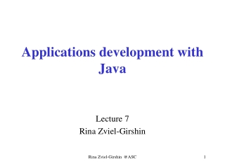 Applications development with  Java