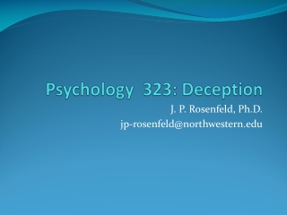 Psychology  323: Deception