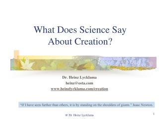 What Does Science Say About Creation?