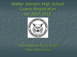 Walter Johnson High School Course Registration  for 2017-2018