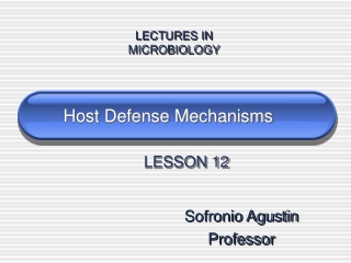 Host Defense Mechanisms