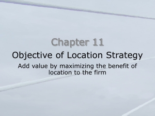 Objective of Location Strategy