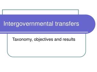 Intergovernmental transfers