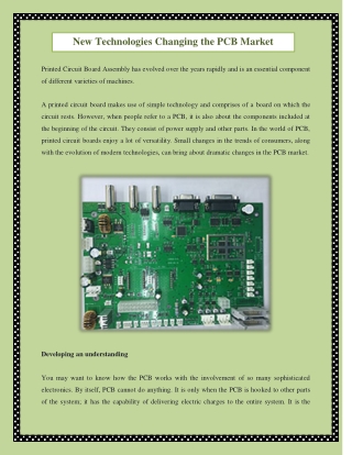 New Technologies Changing The PCB Market