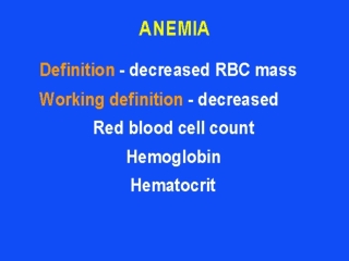 Laboratory evaluation of erythrocyte