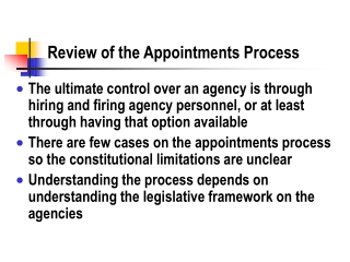 Review of the Appointments Process