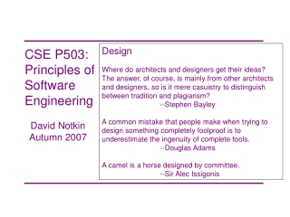 CSE P503: Principles of Software Engineering