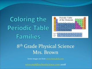 Coloring the  Periodic Table  Families