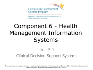 Component 6 - Health Management Information Systems