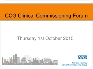 CCG Clinical Commissioning Forum