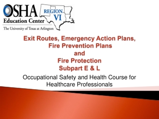 Occupational Safety and Health Course for Healthcare Professionals