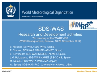 S. Nickovic (Ex-WMO SDS-WAS, Serbia)  E. Cuevas, SDS-WAS NAMEE (AEMET, Spain)