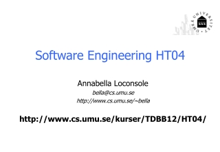 Software Engineering  HT04