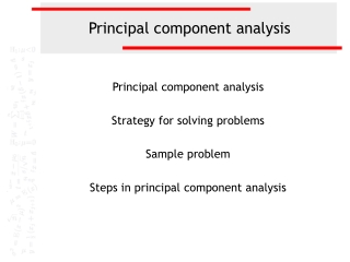 Principal component analysis