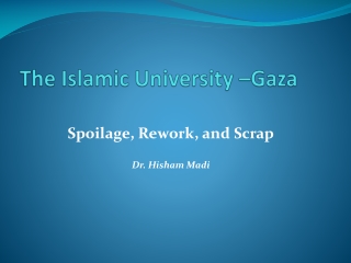 The Islamic University –Gaza