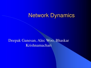 Network Dynamics
