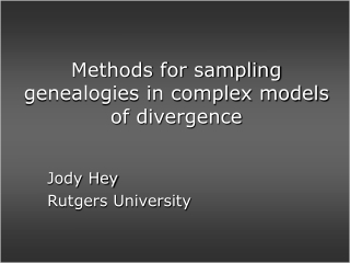 Methods for sampling genealogies in complex models of divergence