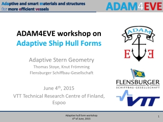 ADAM4EVE workshop on  Adaptive Ship Hull Forms