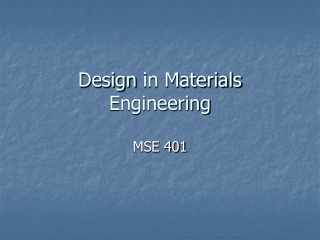 Design  in  Materials Engineering