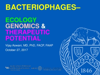 Bacteriophages– ecology genomics  &amp;  therapeutic potential