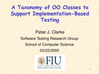 A Taxonomy of OO Classes to Support Implementation-Based Testing