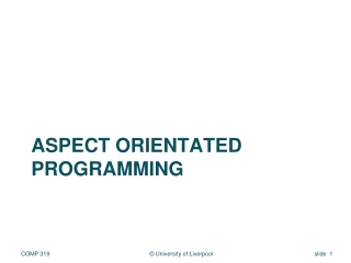 Aspect orientated programming