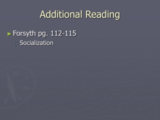 Additional Reading