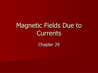 Magnetic Fields Due to Currents